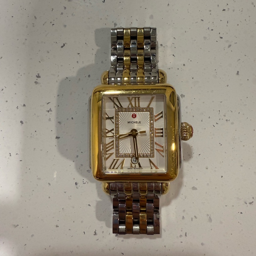 Michele Two-Tone Gold and Silver Watch